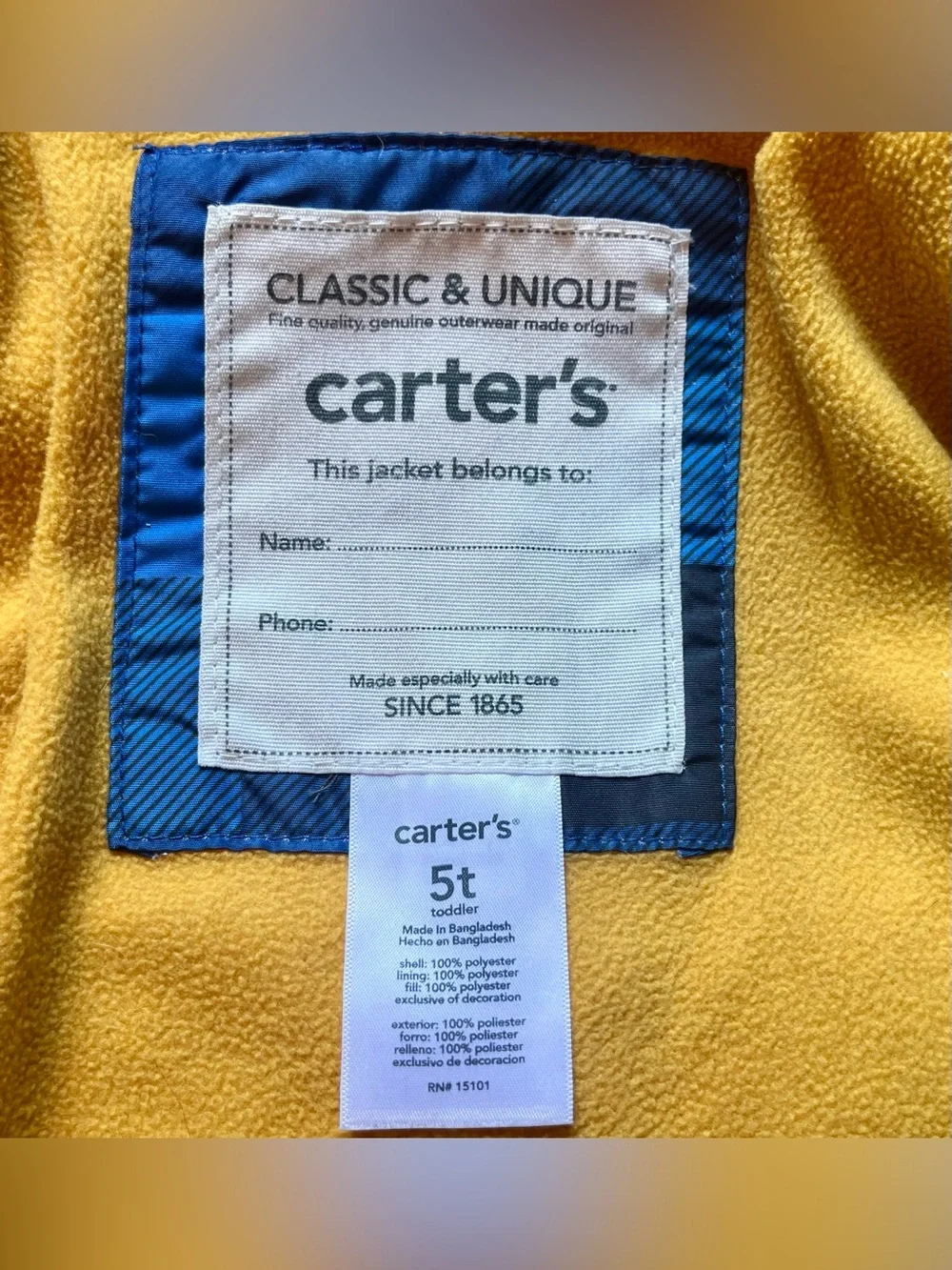 Toddler’s Carters Puffer Jacket - 5T